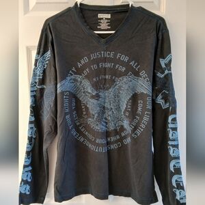 INC Men’s Graphic Tee– Eagle, Constitution Print, Tattoo Font, Size M